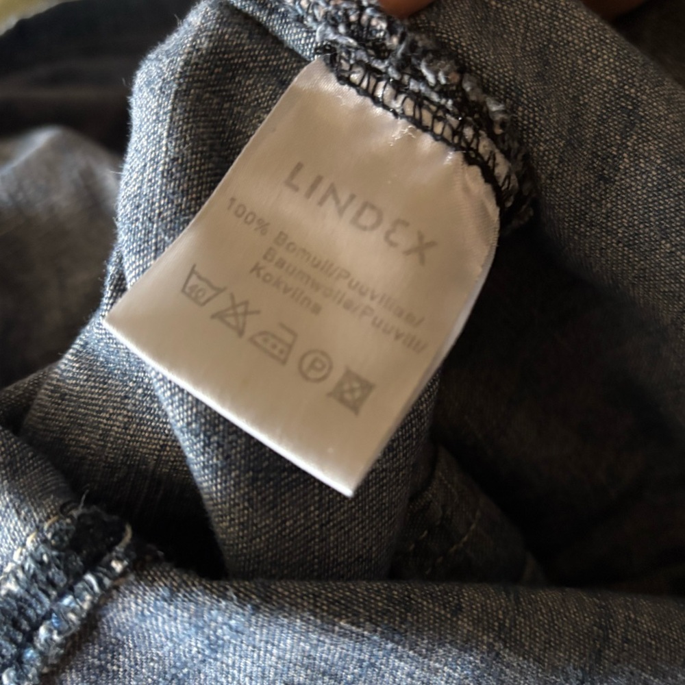 LINDEX denim CHAMBRAY cotton A-LINE midi skirt SWEEDISH size 42 (us 10) - Picture 5 of 7